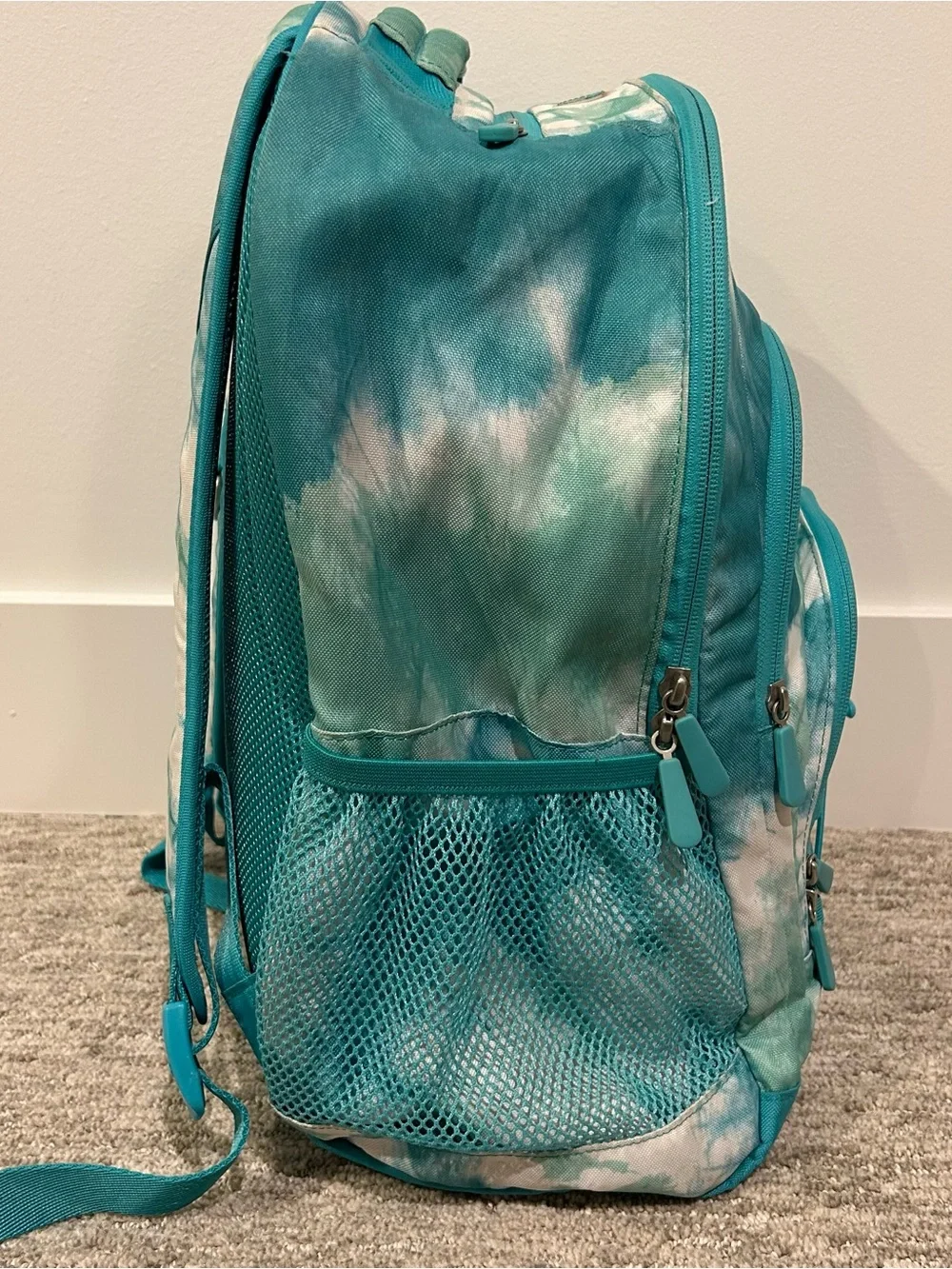 Pottery Barn Teen Gear Up Aqua White Laguna Tie Dye Large Backpack 17
